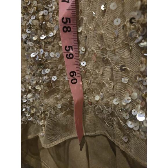 Mac Duggal Women's 5619 Plus Size 20 Nude Beige Beaded Sequin Gown Formal Dress - Picture 9 of 16